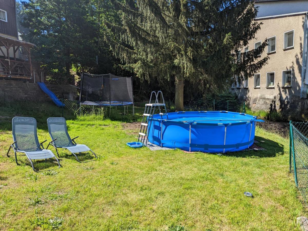 Ferienwohnung Urlaubstraum mit Pool, Terrasse&Fluss im Garten - UT Sebnitz Exterior foto